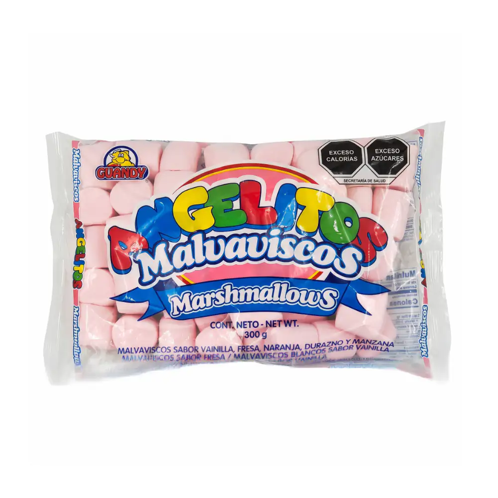 Bolsa de malvaviscos angelitos jumbo rosa, variedad de sabores, 300g / 005249