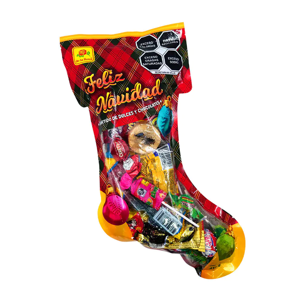 Bota grande de dulces feliz navidad de la rosa, surtido de dulces - c…