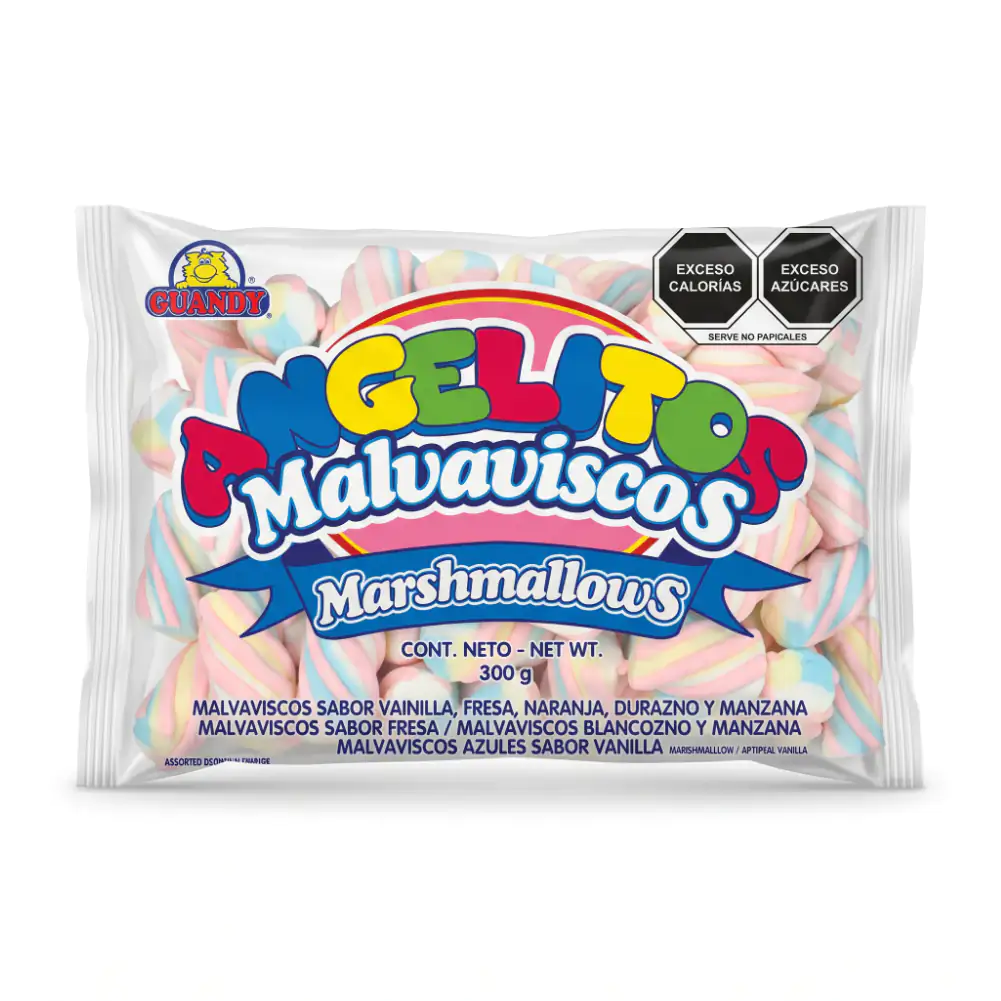 Bolsa de malvaviscos Guandy en forma de churro, variedad de sabores, 300g / 011226