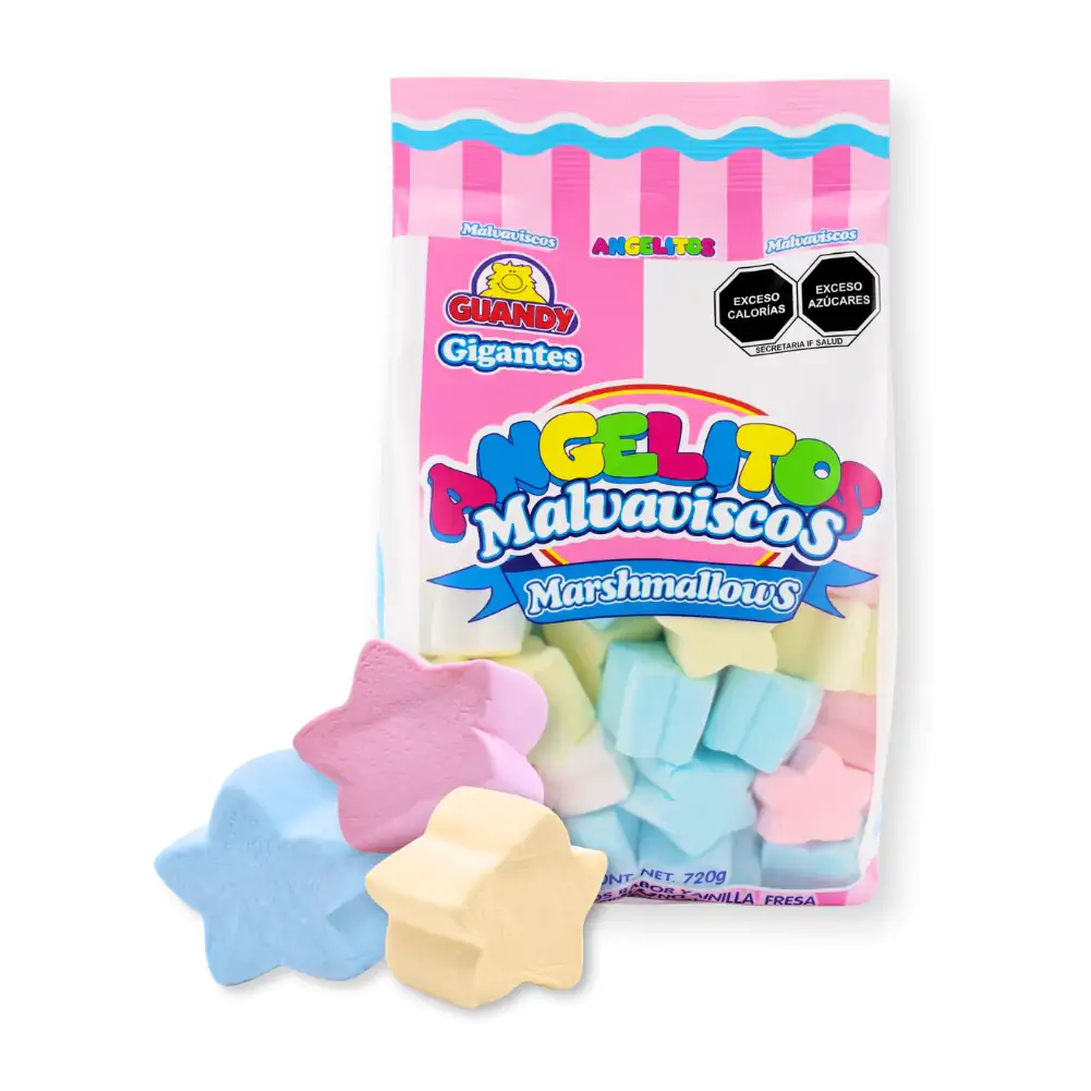 Bolsa de malvaviscos gigantes Guandy en forma de estrella, variedad de sabores, 720g / 017945