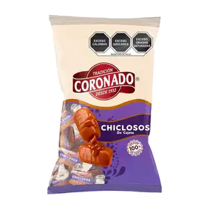 Bolsa con 250g de chiclosos de cajeta coronado, dulce suave, 40pzas /…