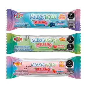1pza malvavisco delicias , malva twist relleno con sabores frutales 6…