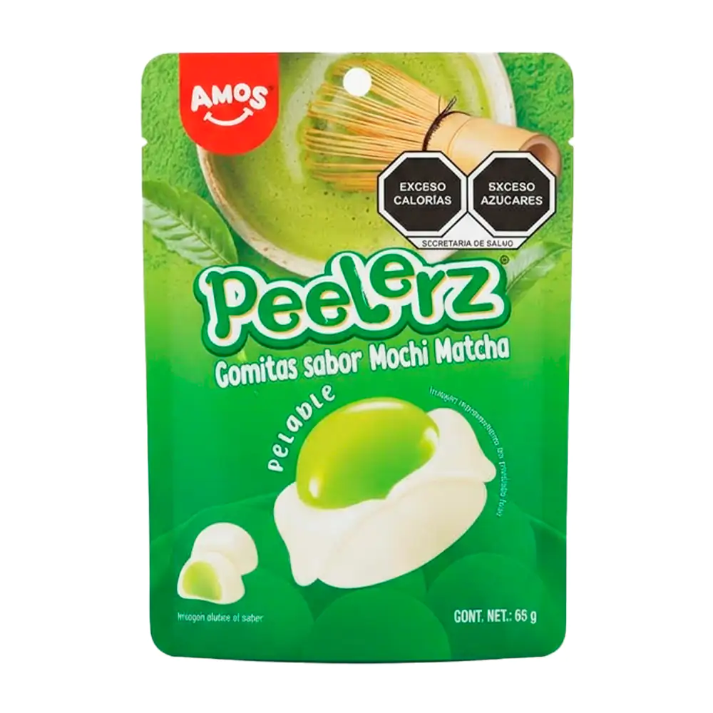 Bolsa con gomitas peelerz pelable sabor mochi de matcha, 65g