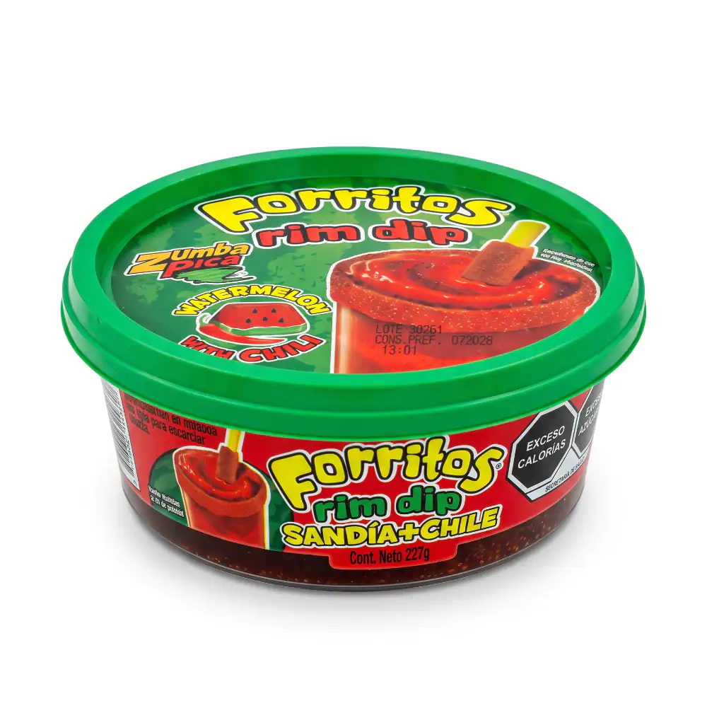 Blister forritos rim dip, pasta sabor sandía con chile para escarchar bebidas 227g / 048159