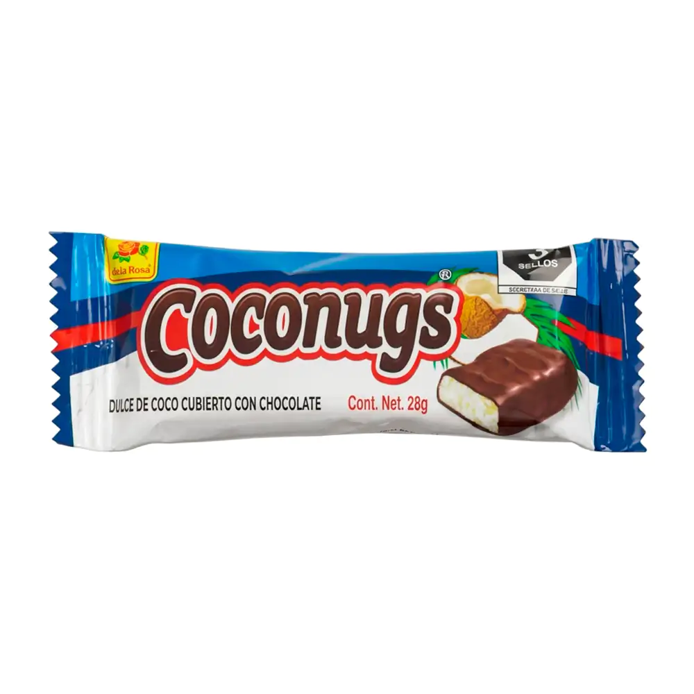 1pzas de coconugs, dulce de coco cubierto con chocolate 28g / 077774