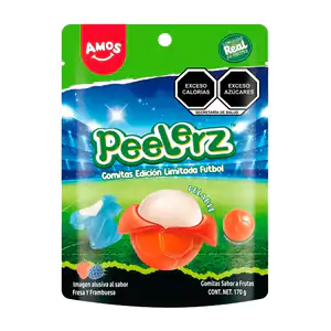 Bolsa con gomitas pelables peelerz edición limitada de fútbol, 170g