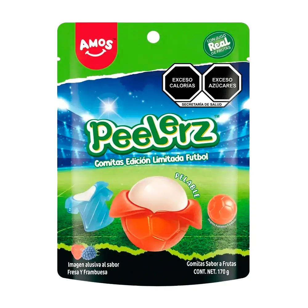 Bolsa con gomitas pelables peelerz edición limitada de fútbol, 170g