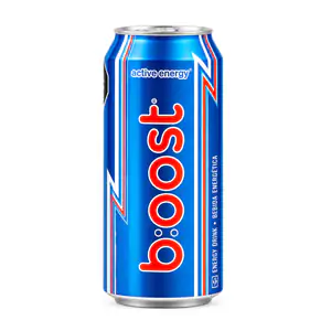 Bebida energética carbonatada boost sabor mora azul con cafeína, 470m…