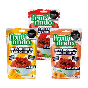 Sobre con bites frutarindo de sabor frutal cubiertas de chilito, chab…