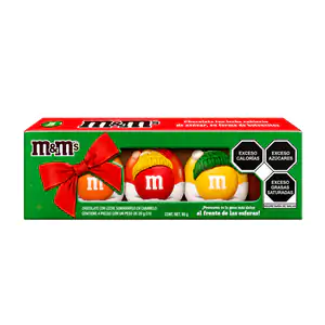 Caja con 3 esferas decorativa m&ms rellenas de chocolates confitados …
