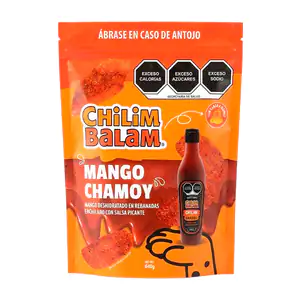 Bolsa chilim balam con mango deshidratado en rebanadas cubierto con s…