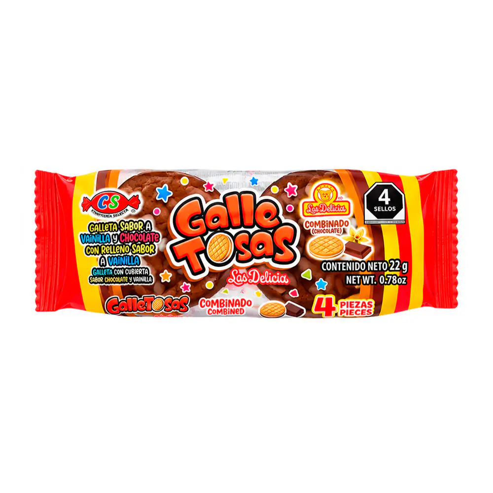 Paquete de 8 galletas sabor chocolate con relleno de vainila galle to…