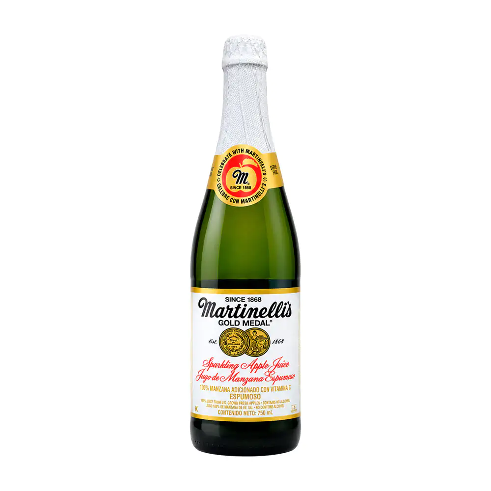 Botella con jugo de manzana espumoso martinellis de 750ml + vitamina c