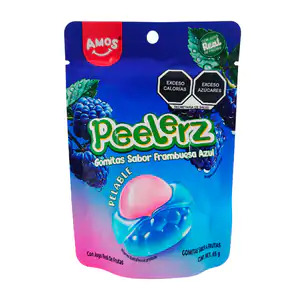 Bolsa con gomitas peelerz pelables con sabor a mora azul, 65g / 175765