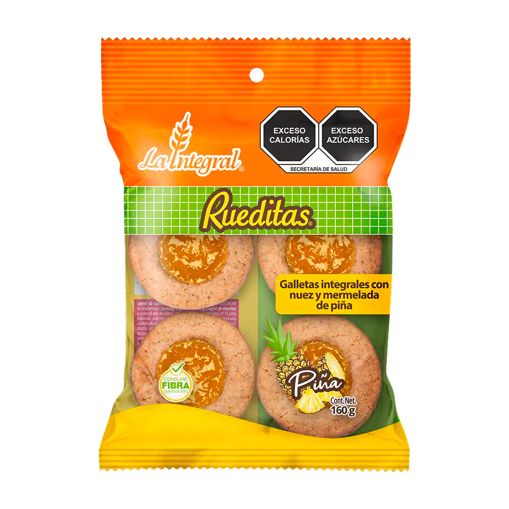 Paquete de 8 galletas integrales rueditas de la integral, con mermela…