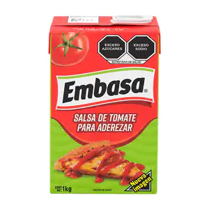 Envase tetrapak con cátsup - salsa de tomate embasa de 1kg