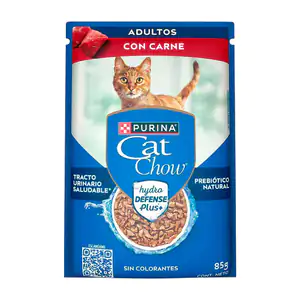 1pza Alimento húmedo para gatos adultos purina cat chow con carne, 85g