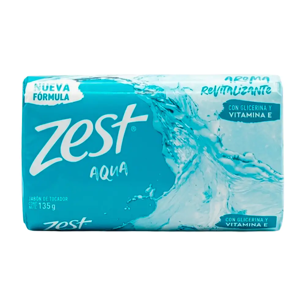 Barra de jabón zest aqua con glicerina y vitamina e para un aroma revitalizante, 135g 