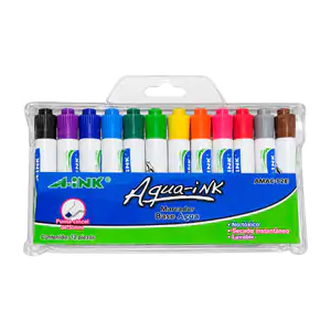Paquete con 12 marcadores base agua aqua-ink punta cincel de 5mm / a-…
