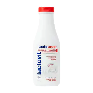 Bote con gel de baño lactovit para reparar piel extra deca, 600ml