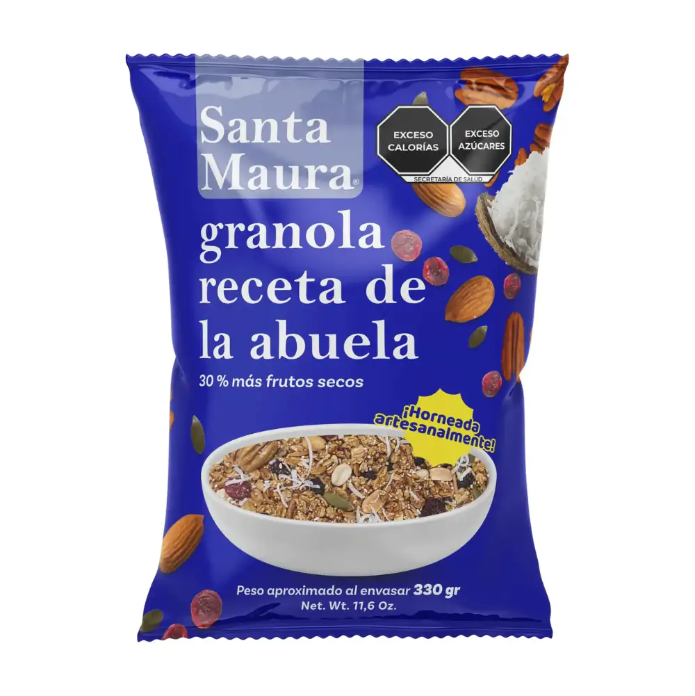 Bolsa de granola receta de la abuela santa maura, con 30% más frutos secos, 330g / 391345