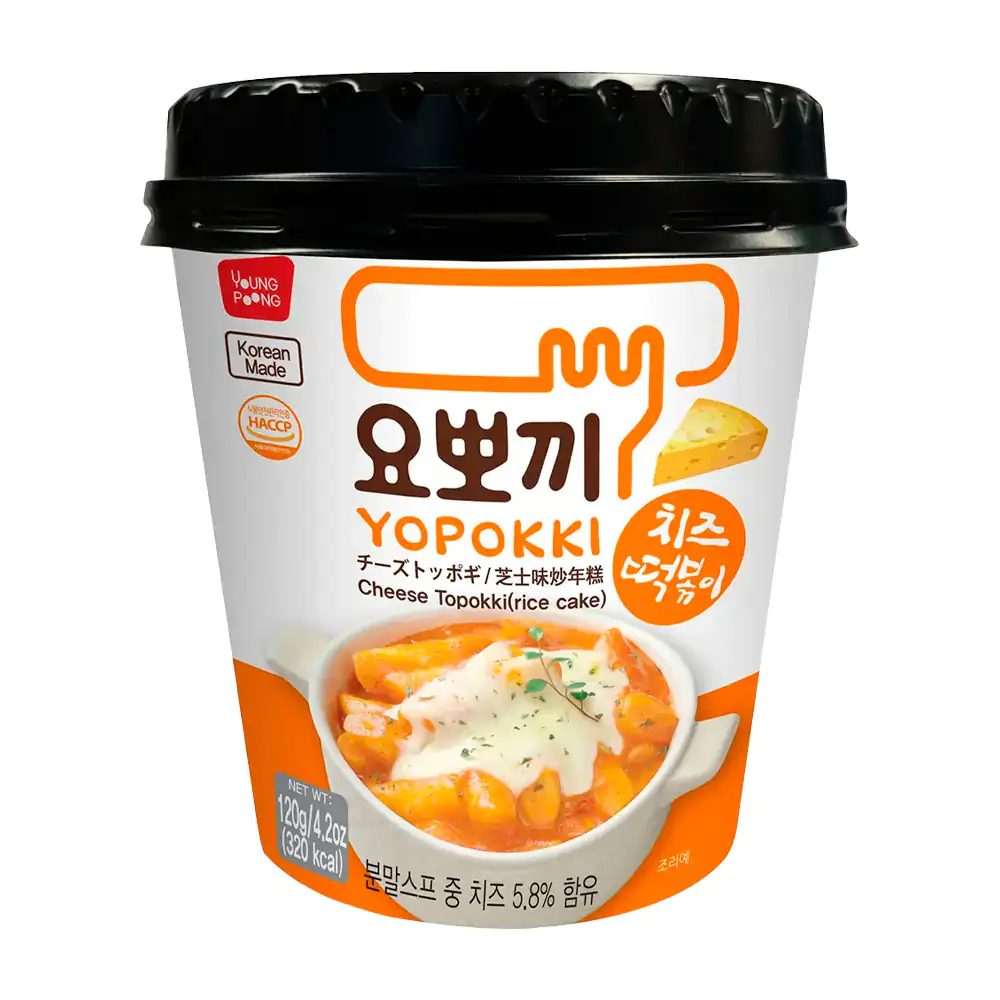 1pza vaso tipo bowl de topokki, pastel de arroz con sabor a queso, 120g / 400192
