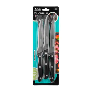 Set 6pzas cuchillos de acero inoxidable de sierra abc con mango de pl…