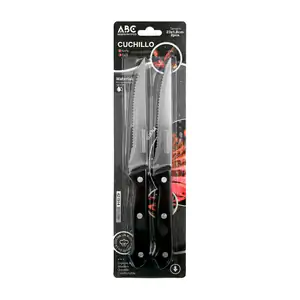 Set 2pzas cuchillos de acero inoxidable de sierra abc con mango de pl…
