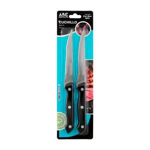Set 2pzas cuchillos de acero inoxidable abc con mango de plástico / 4…