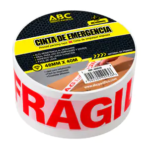 1pza Cinta blanca abc con la frase fragil de 40m con 48mm de ancho / …