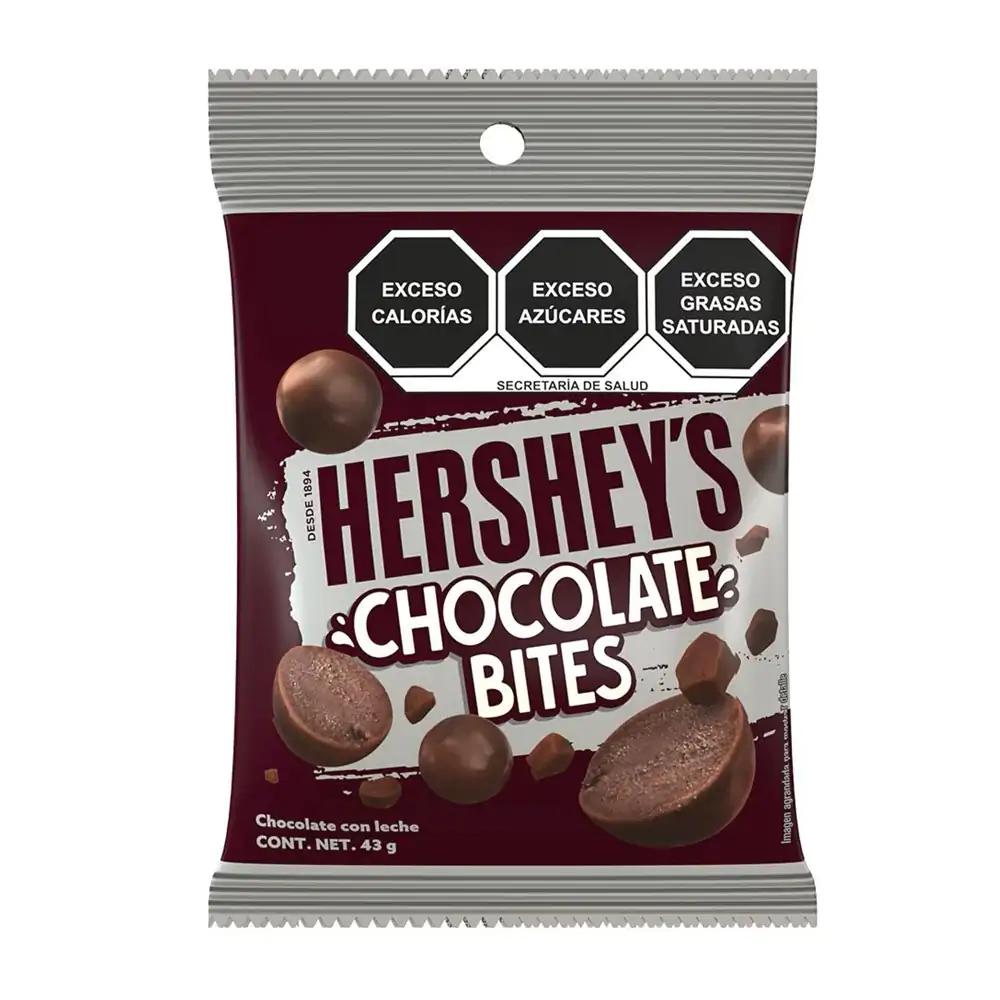 1pza bolsa de chocolates hershey´s chocolate bites, chocolate con leche, 43g / 524211