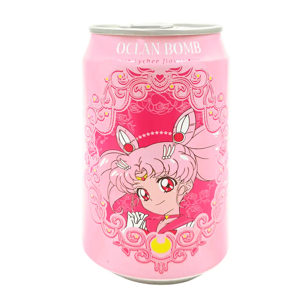 1pza bebida carbonatada con temática de sailor moon, sailor chibi moon, sabor lichi 330ml, / 542185