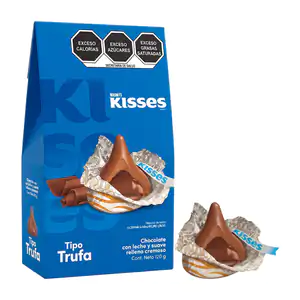 Caja kisses, chocolate con leche y relleno suave sabor a trufa 120g /…