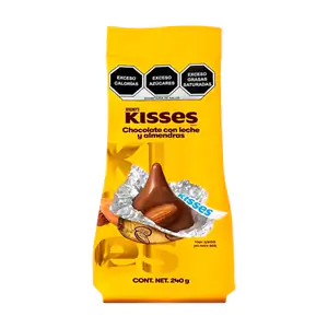 Bolsa de kisses sabor chocolate con leche y almendras, 240g / 596546