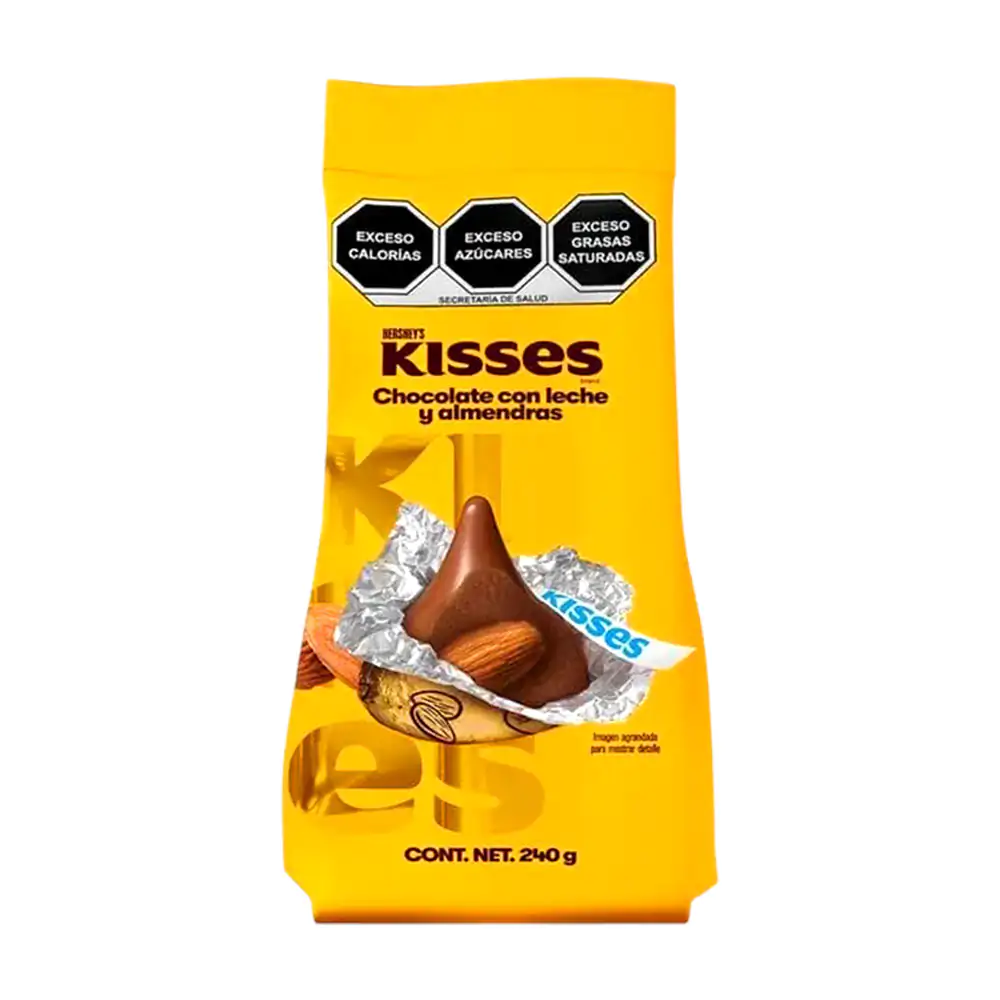 Bolsa de kisses sabor chocolate con leche y almendras, 240g / 596546