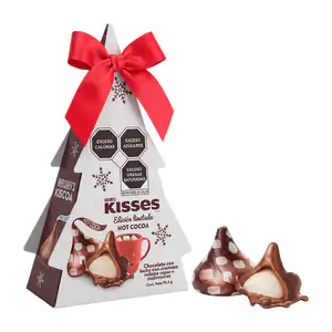 Caja kisses pino navideño , chocolate con leche y relleno suave sabor…