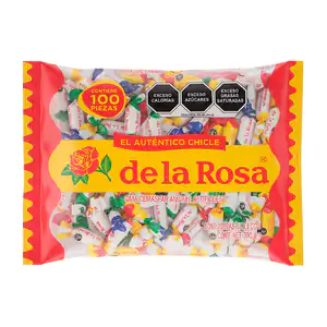 Paquete con 100pzas de chicle de la rosa, sabores frutales / 6000275