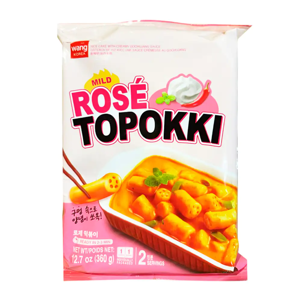 Sopa instantanea, topoki rosé, pasteles de arroz coreanos con salsa suave y crema, 360g / 600942