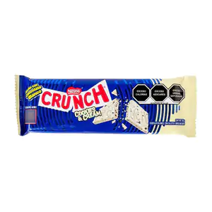 1pza barra de chocolate crunch cookies & cream, chocolate blanco con …