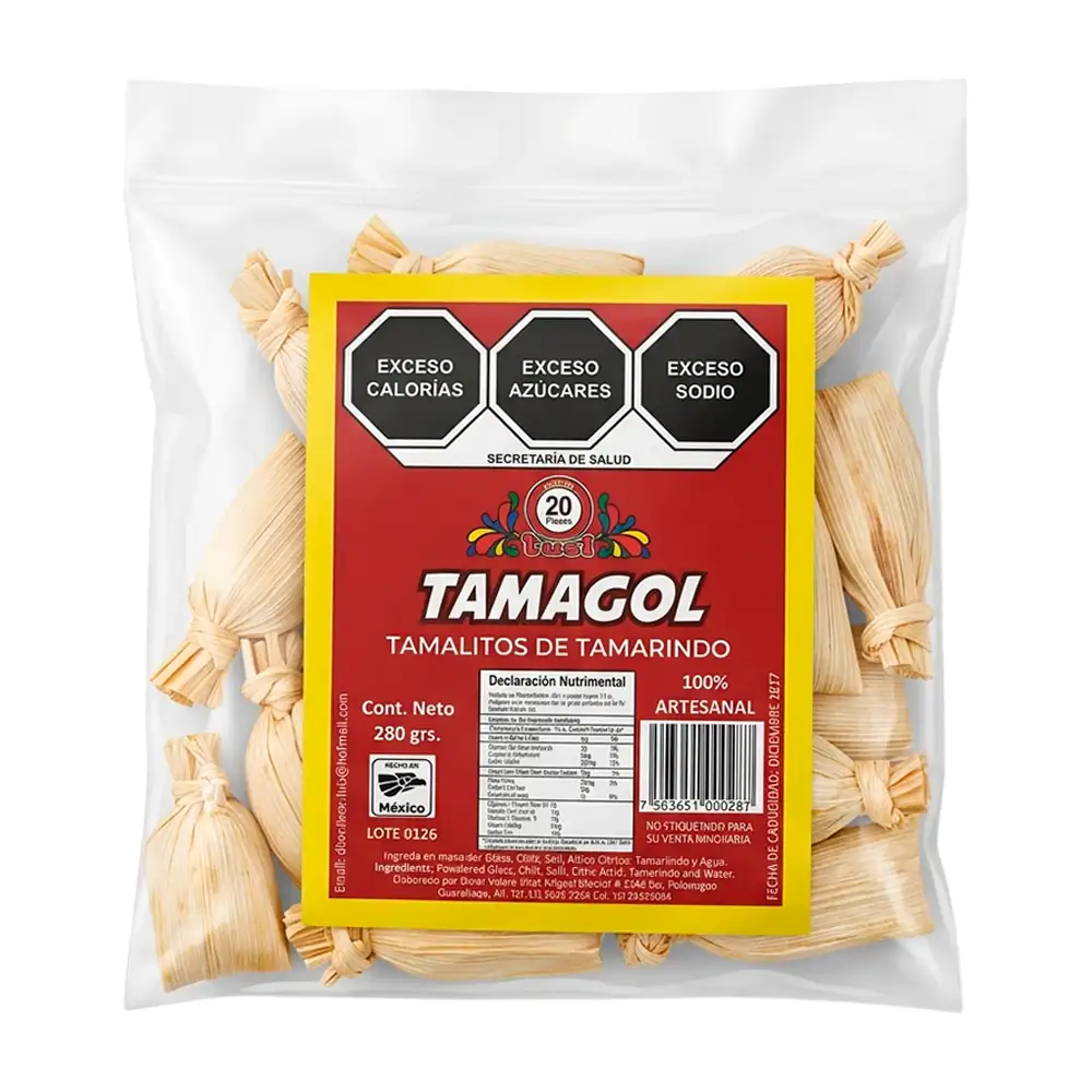 Bolsa con 20pzas de tamagol, tamalitos con dulce de tamarindo, 280g / 668281