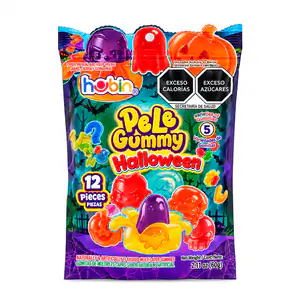 Paquete con 12 gomitas pelables pele gummy con tematica de halloween,…
