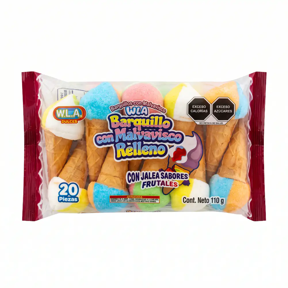Bolsa con 20pzas de barquillo con malvavisco relleno de jalea, 110g, …