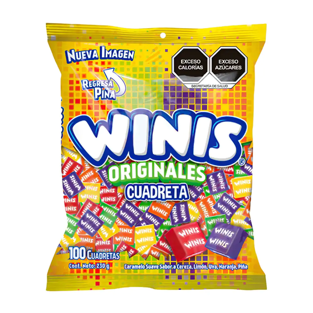 Bolsa de 100 winis cuadreta, 230g, variedad de sabores / 850363