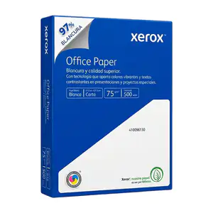 Paquete con 500 hojas blancas xerox en tamaño carta