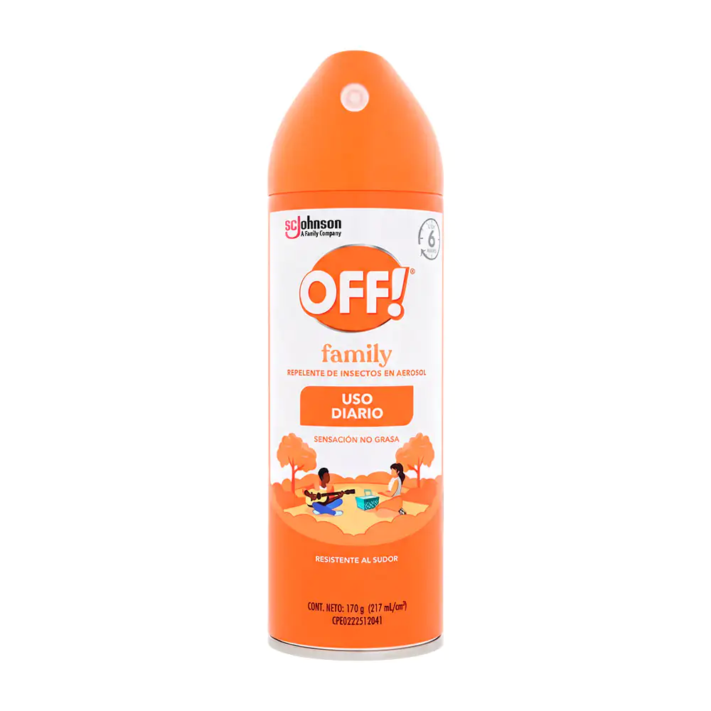 1pza Spray repelente de insectos off family con aloe vera 217ml