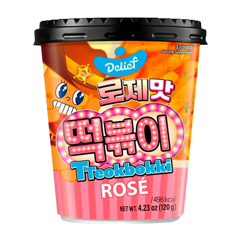 1pza vaso tipo bowl de topokki, pastel de arroz con salsa sabor rosé, 120g / 940353