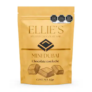 Bolsa de mini barras chocolates con leche estilo dubai ellie´s, 112g