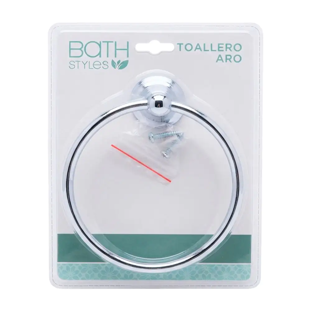 Toallero metálico en forma de aro para baño de 16cm / bath styles