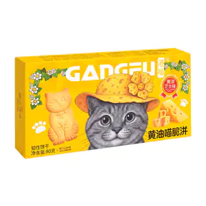 Paquete con galletas en forma de gatito gangfu sabor a mantequilla y …