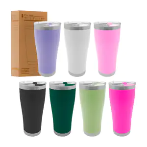Vaso termo de acero inoxidable con diseño liso de 20oz, variedad de c…